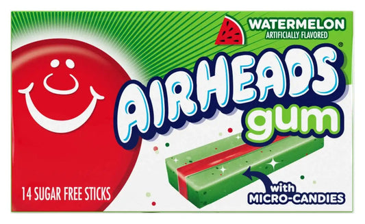 Airheads Sugar Free Chewing Gum, Watermelon, 14 Sticks (12-Pack)