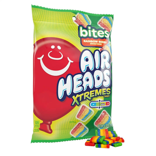 Airheads Xtremes Candy Bites, Rainbow Berry, 6 Ounces (12-Pack)