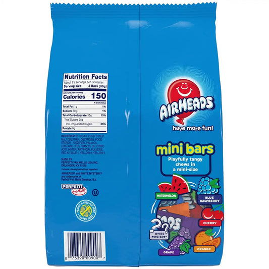 Airheads Mini Candy Bars, Taffy Variety Pack, 80 Count Bag (Pack of 4)