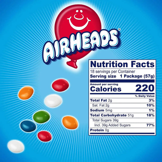 Airheads Candy Bites, Assorted Fruit Flavors, 2 Ounces (18-Pack)