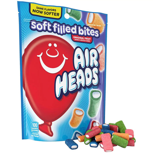 Airheads Candy Soft Filled Bites, Assorted Fruit Flavors, Party Size, 9oz, (Pack of 1)