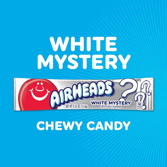 Airheads Full-Size Candy Bars, White Mystery, 36 Count Box