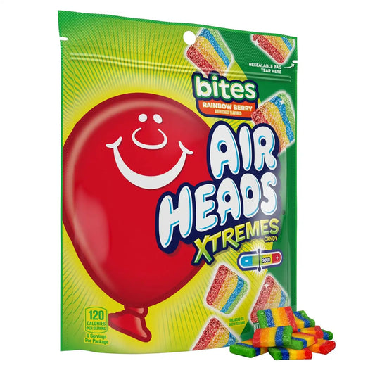 Airheads Xtremes Candy Bites, Rainbow Berry, 9 Ounces (12-Pack)