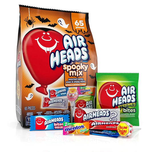 Airheads, Mentos, Chupa Chups Halloween Spooky Candy Mix, 65 Count Bag, 26 Oz