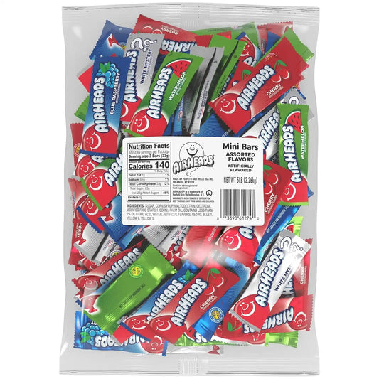 Airheads Mini Candy Bars, Taffy Variety Pack, 5 lb Bag