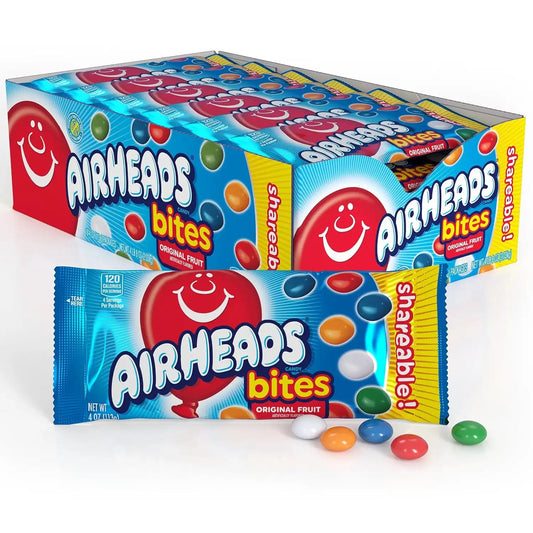 Airheads Candy Bites, Assorted Fruit Flavors, 4 Ounces (18-Pack)