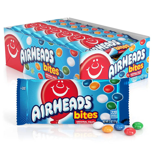 Airheads Candy Bites, Assorted Fruit Flavors, 2 Ounces (18-Pack)