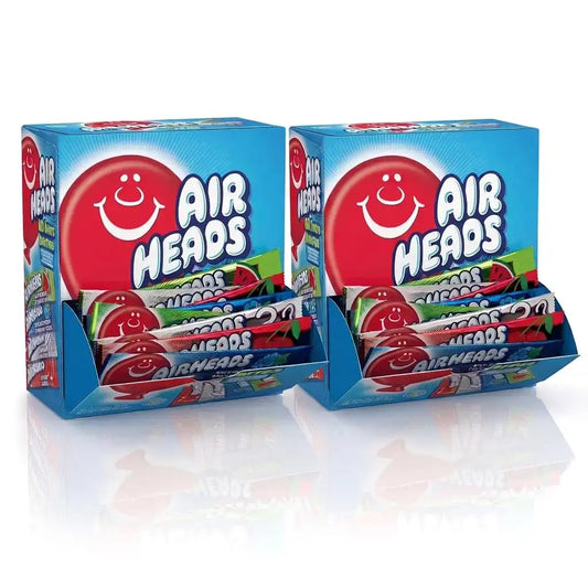 Airheads Full-Size Candy Bars, Taffy Candy Bulk Variety Pack, Individually Wrapped, Six Assorted Fruit Flavors Artificially Flavored, 60 Count Box (Pack of 2)