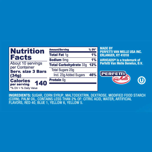 Airheads Candy, Variety Bag, Individually Wrapped Assorted Fruit Mini Bars, Party, Non Melting, 12oz (1 Bag) (Pack of 3)