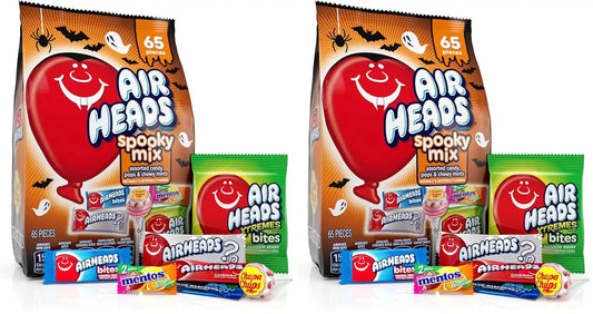 Airheads, Mentos, Chupa Chups Halloween Spooky Candy Mix, 65 Count Bag (Pack of 2)