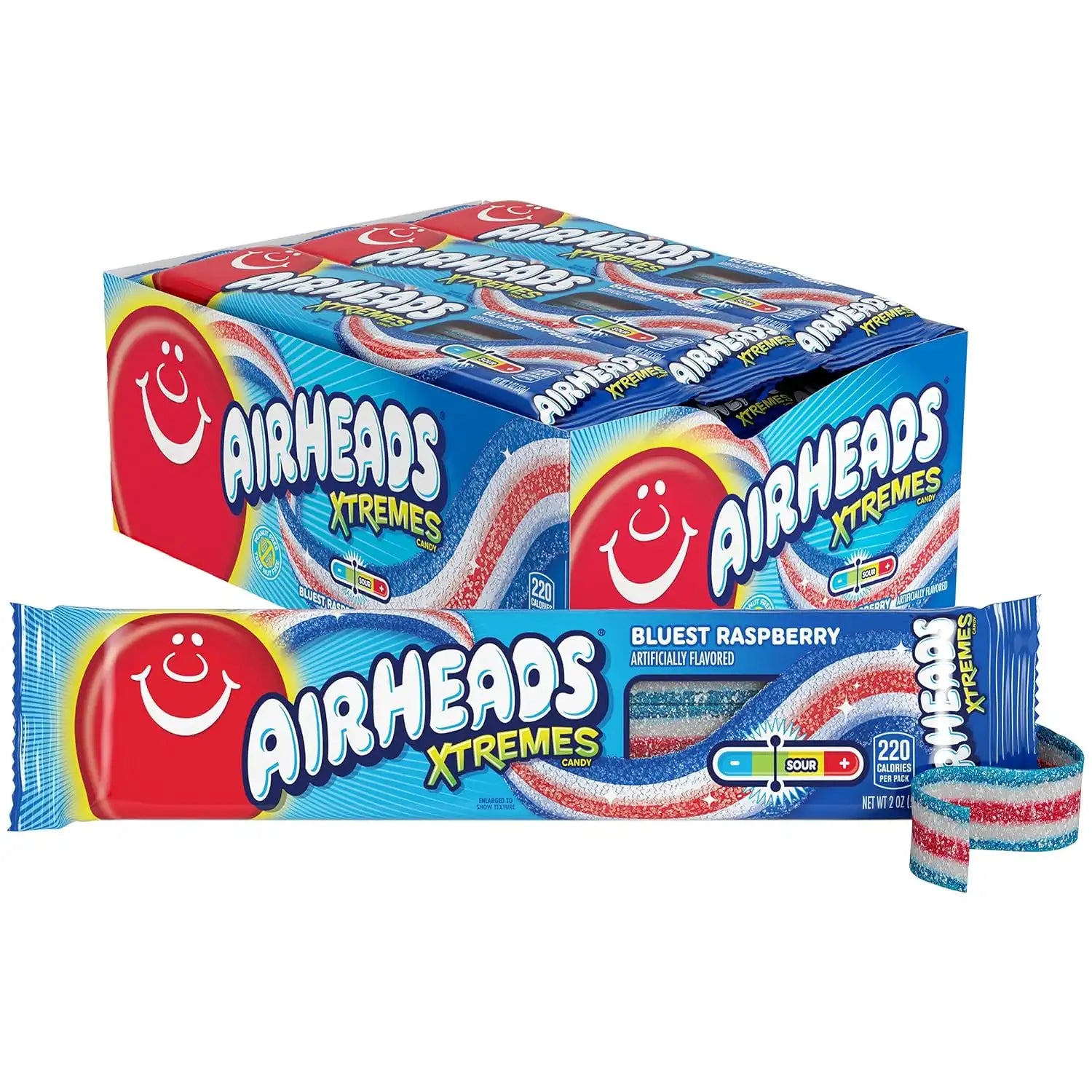 Airheads Xtremes Belts Candy, Blue Raspberry, 2 Ounces (18-Pack)