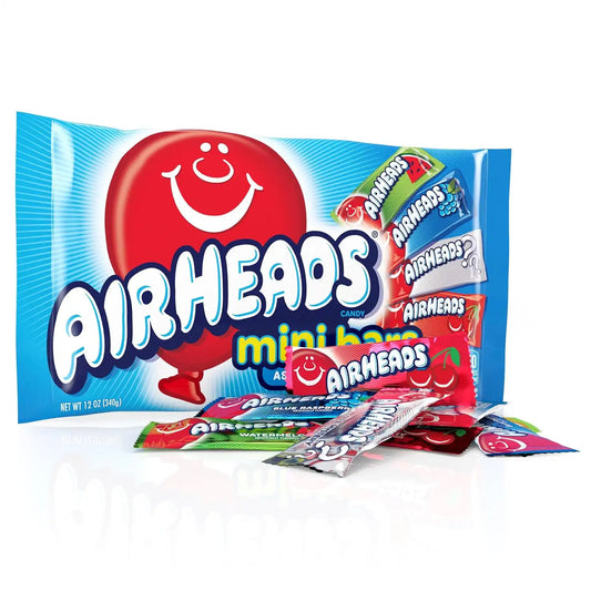 Airheads Mini Candy Bars, Taffy Variety Pack, 12 oz Bag