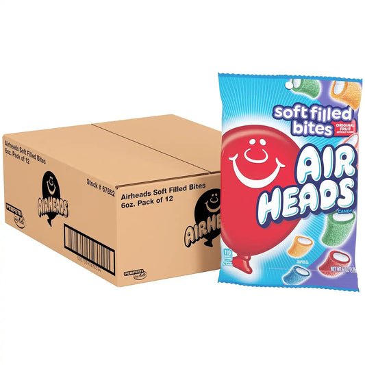Airheads Soft Filled Candy Bites, Assorted Fruit, 6 Ounces (12-Pack)