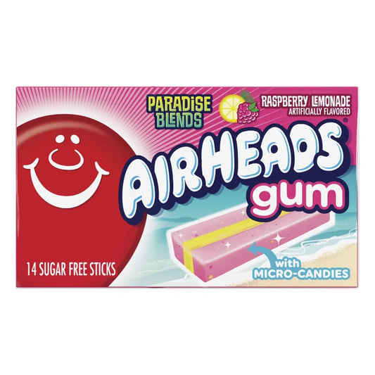 Airheads Sugar Free Chewing Gum, Raspberry Lemonade, 14 Sticks (12-Pack)