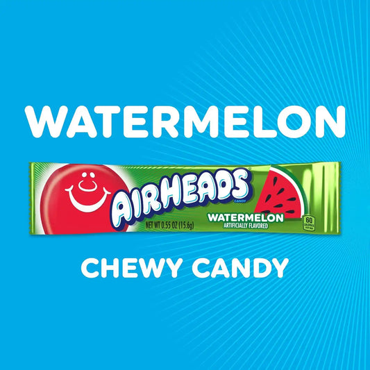 Airheads Full-Size Candy Bars, Watermelon, 36 Count Box