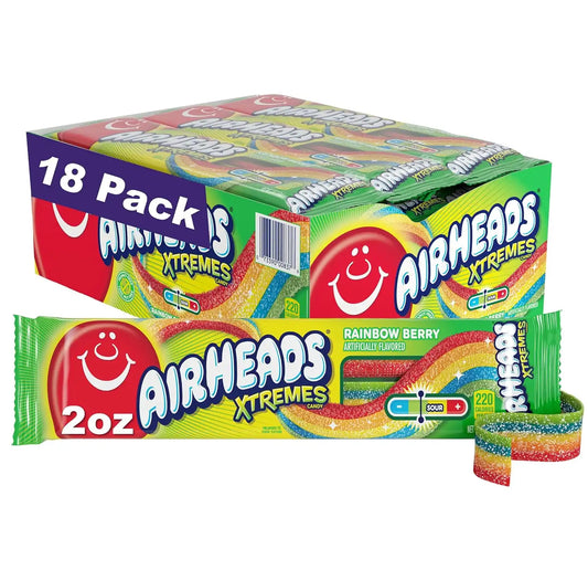 Airheads Xtreme Sour Belts Candy, 36 Ounce