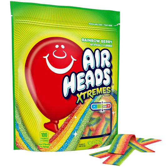 Airheads Xtremes Belts Candy, Rainbow Berry, 9 Ounce Bag